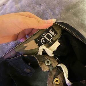 Black flared pants with adjustable drawstring